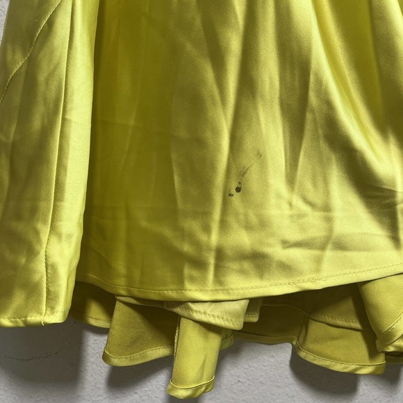 New never used Ieena Mac Duggal Chartreuse Satin Long Blouson Slv Gown s… - Picture 16 of 16